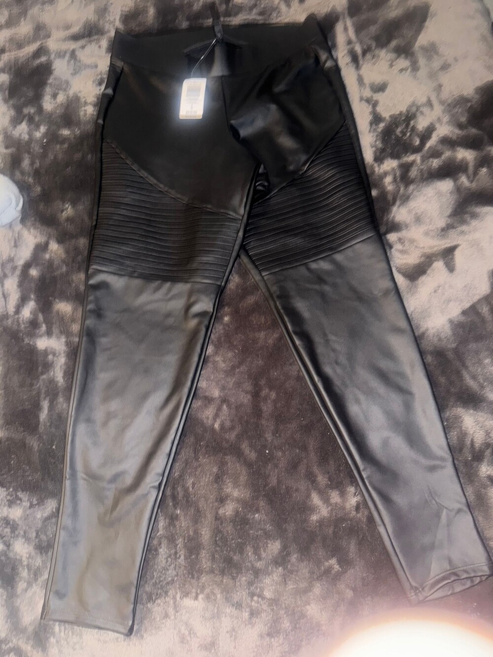 NWT Torrid Full Length Signature Waist Moto Legging Size 0 Black Faux Leather
